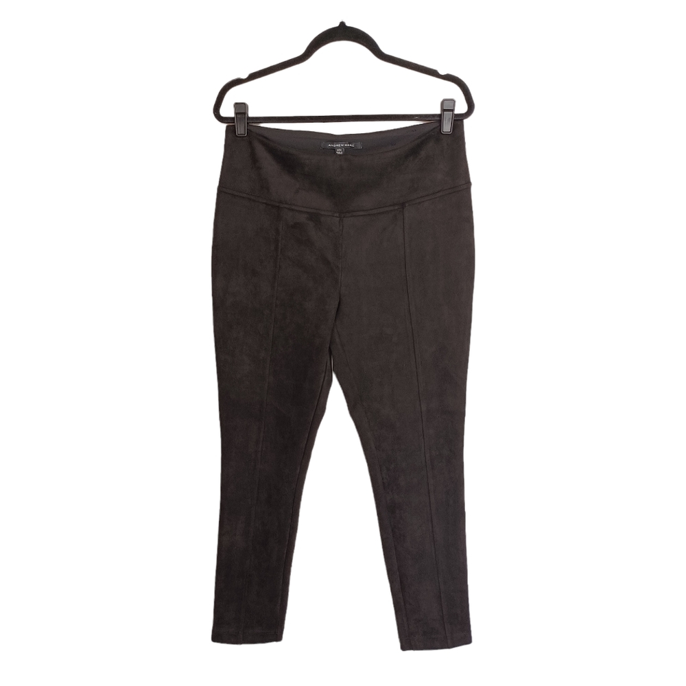 ANDREW MARC Microsuede Black Pull On Skinny Pants Medium